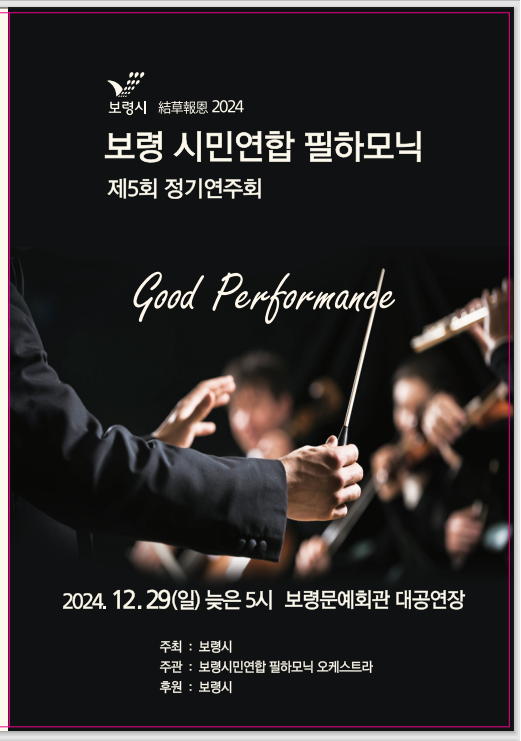 보령시시민연합오케스트라 팜플렛.